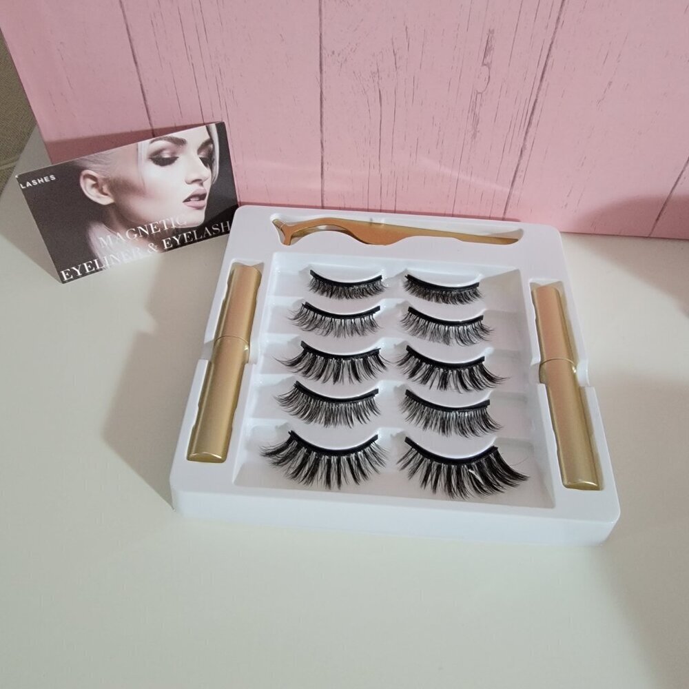 Mele Magnetic Eyelashes with Eyeliner 5 Pair Makeup Cosmetic NEW Eyelashes - Picture 7 of 10